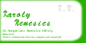 karoly nemcsics business card